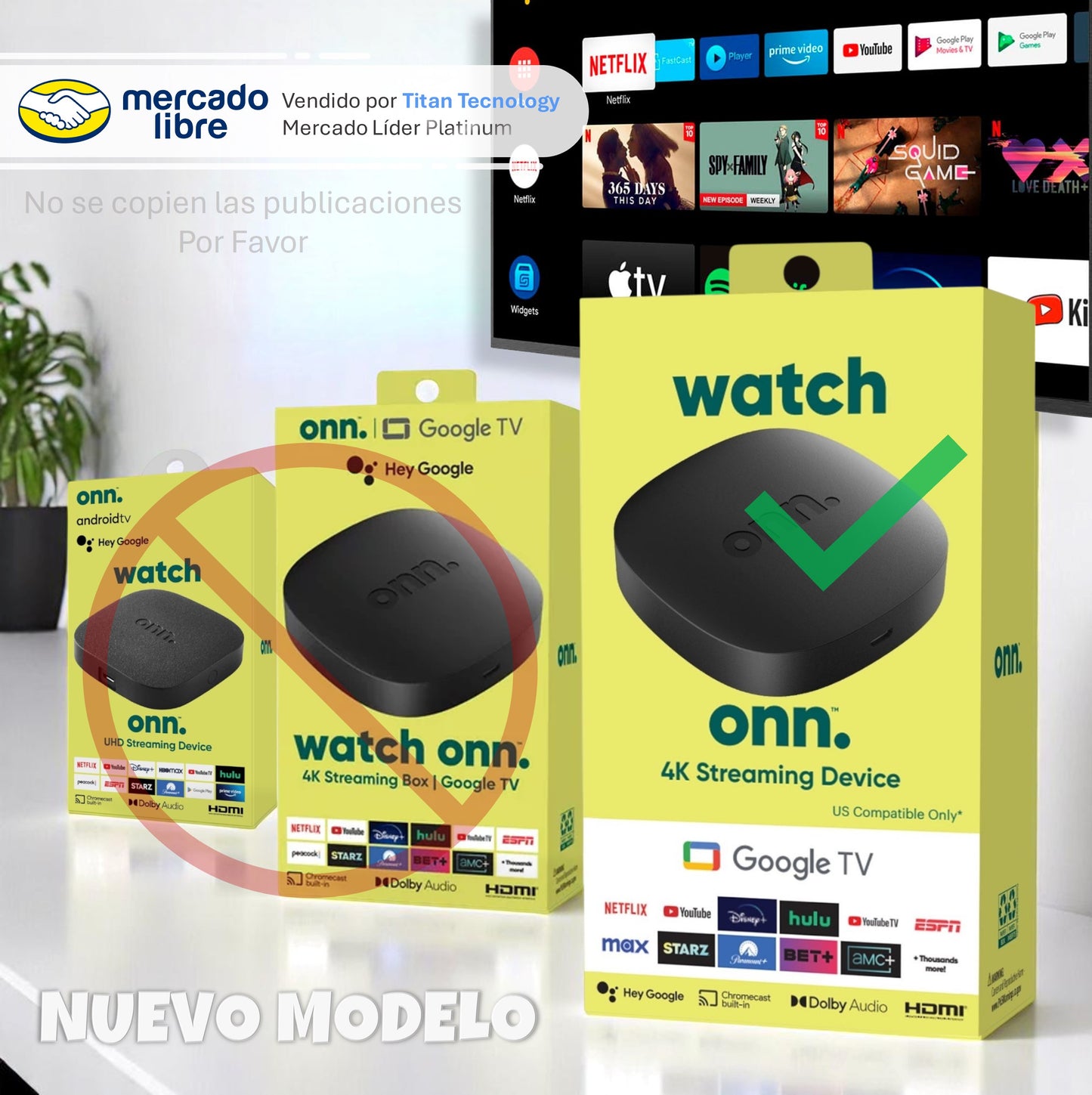 Watch Onn 4K Google Tv Streaming Android Dolby Atmos 2GB Ram / 8GB Rom