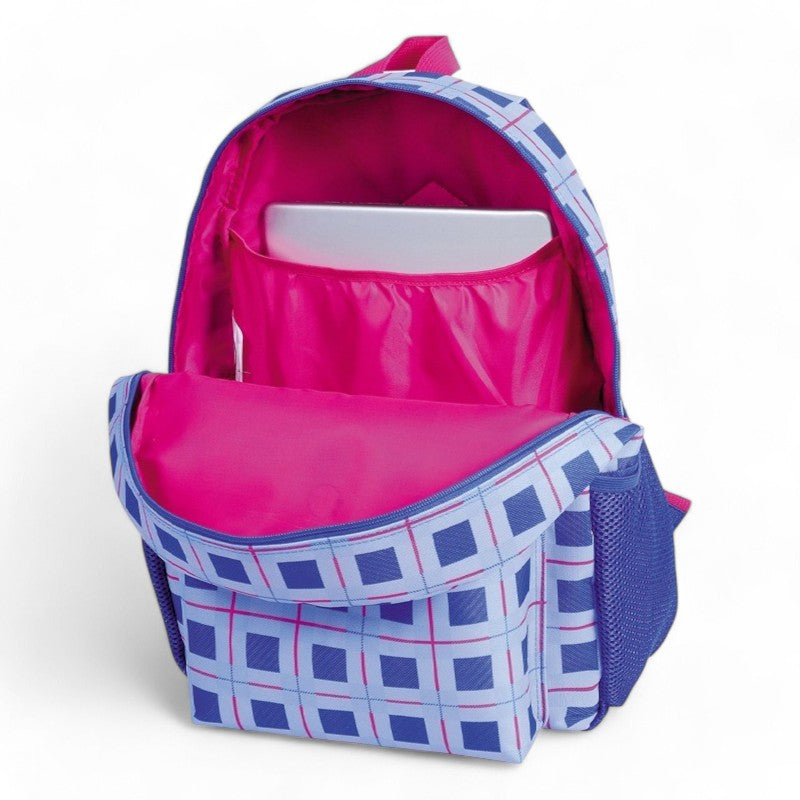Bolso / Morral Grande Blue Pink + Porta Tablet 15"