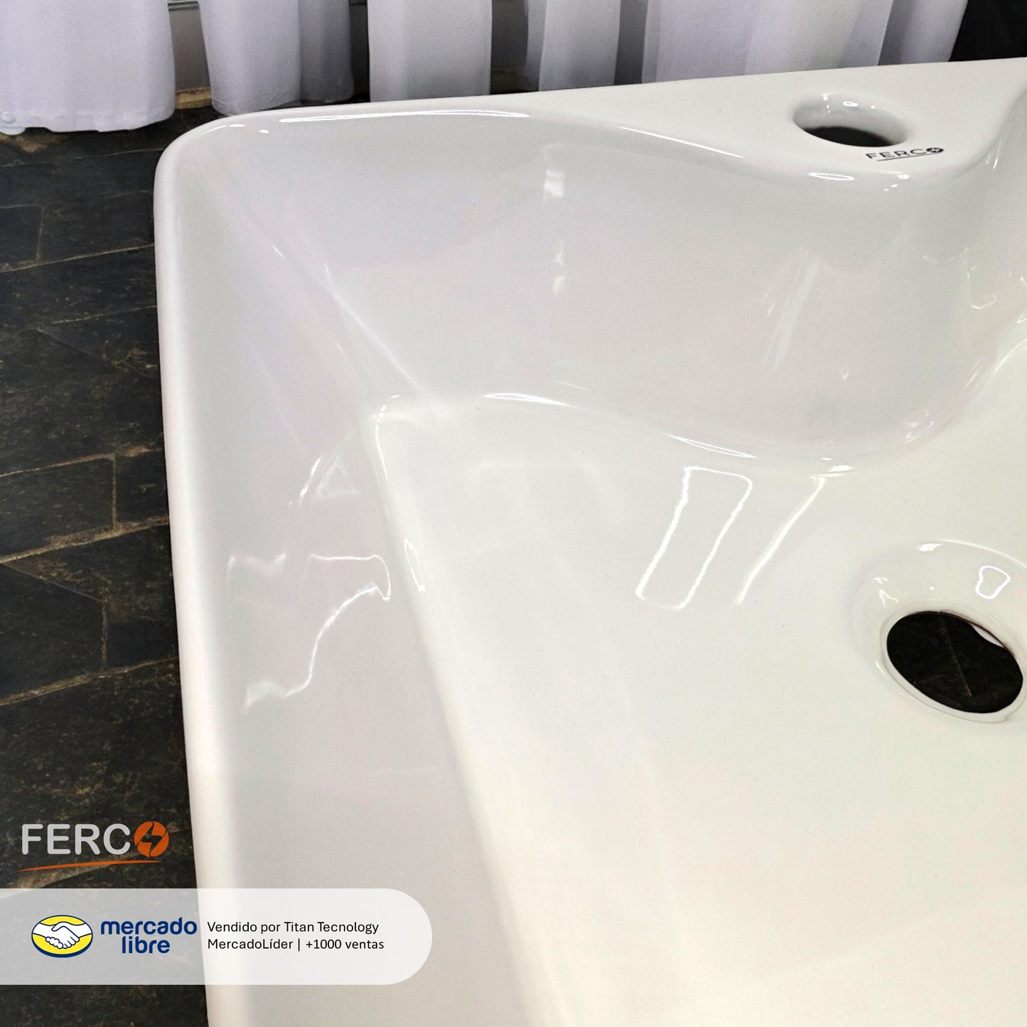 Lavamanos Moderno FERCO Rectangular para Sobreponer 47x37cm