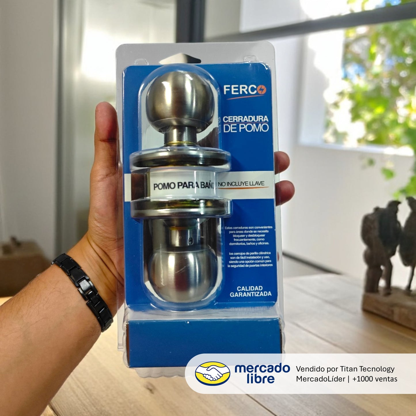 Cerradura De Pomo de Acero Inoxidable Ferco (Sin Llaves)
