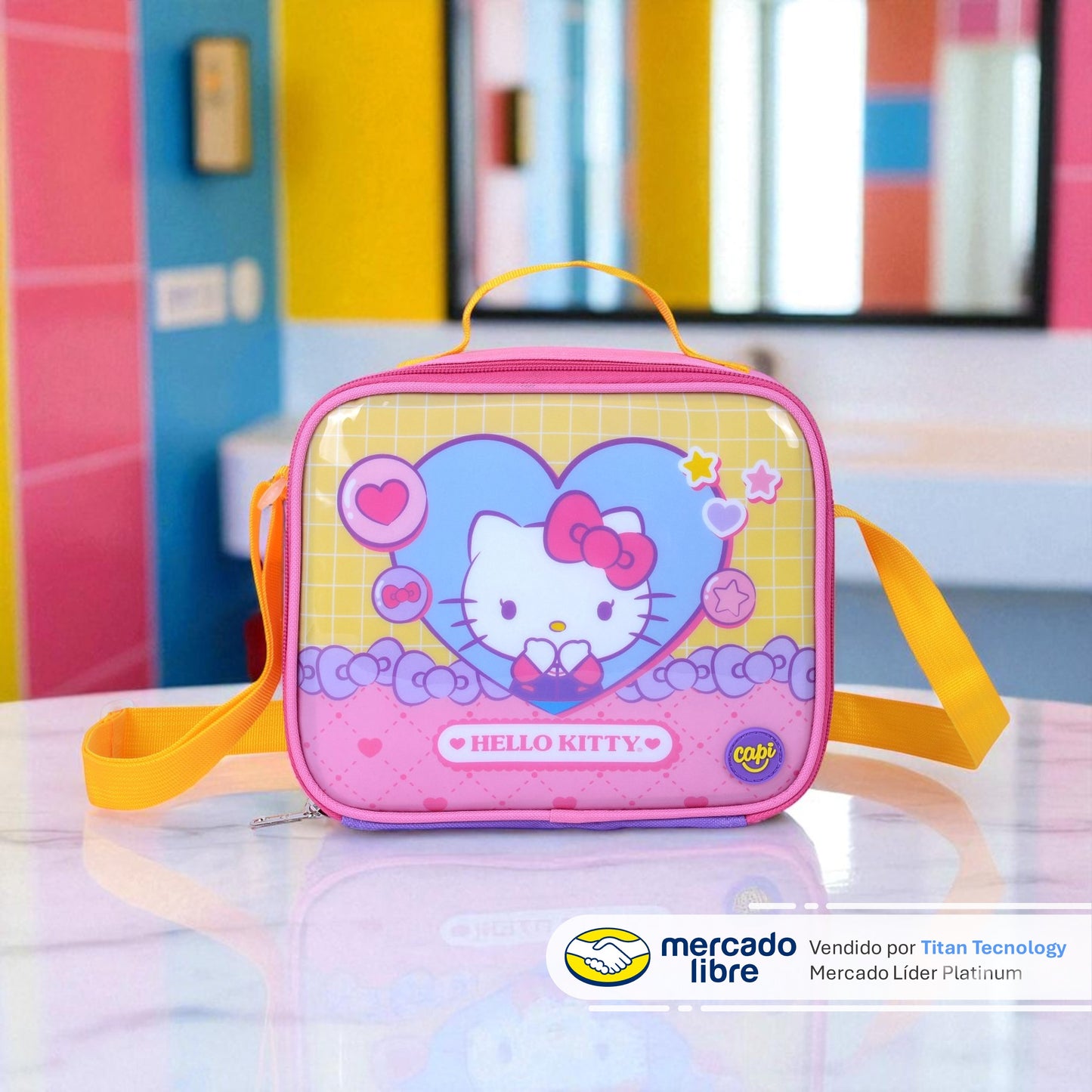 Tripack / Morral + Lonchera + Estuche Capi Kids - Hello Kitty Iconic (S)