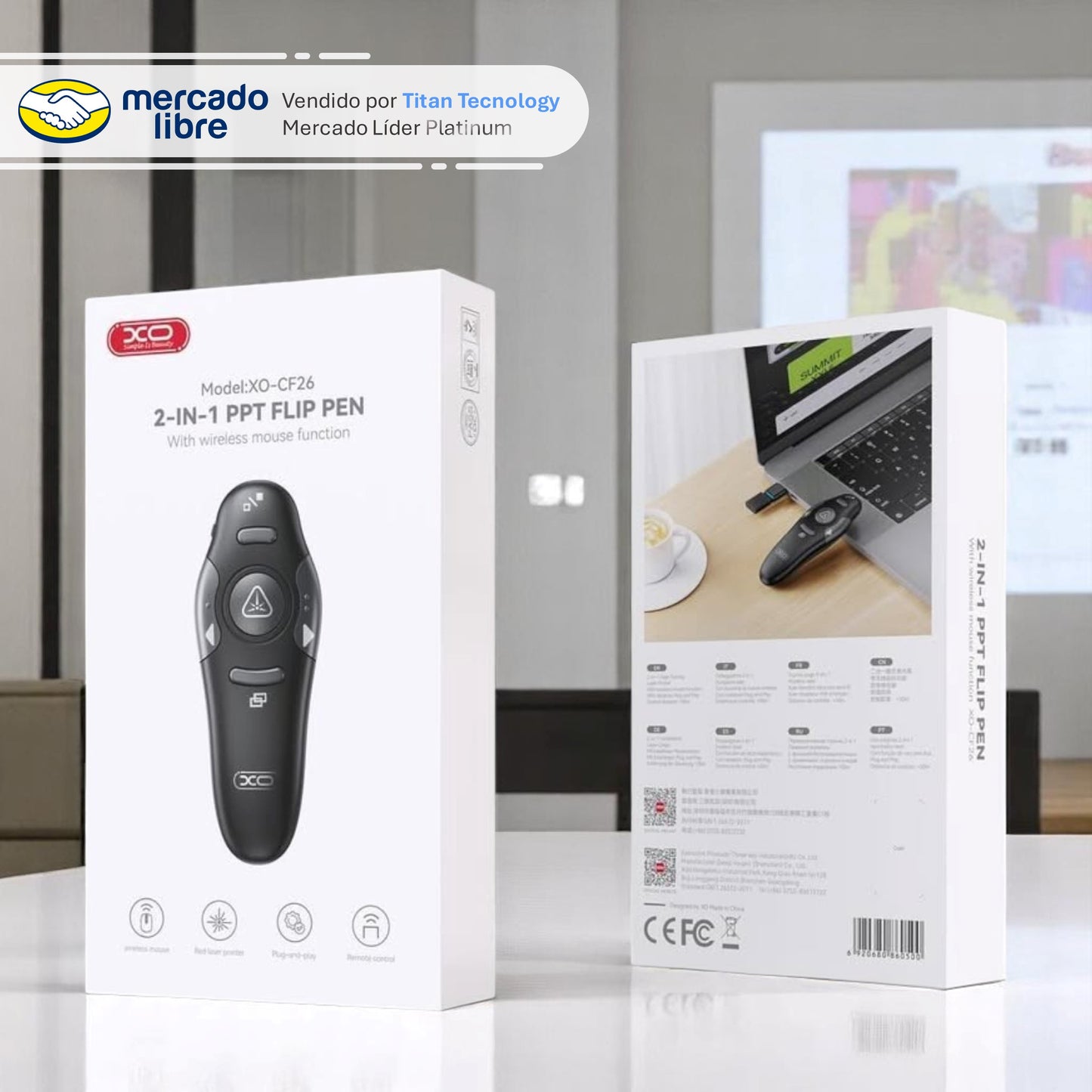Presentador XO / Apuntador Inalámbrico / Puntero Láser USB