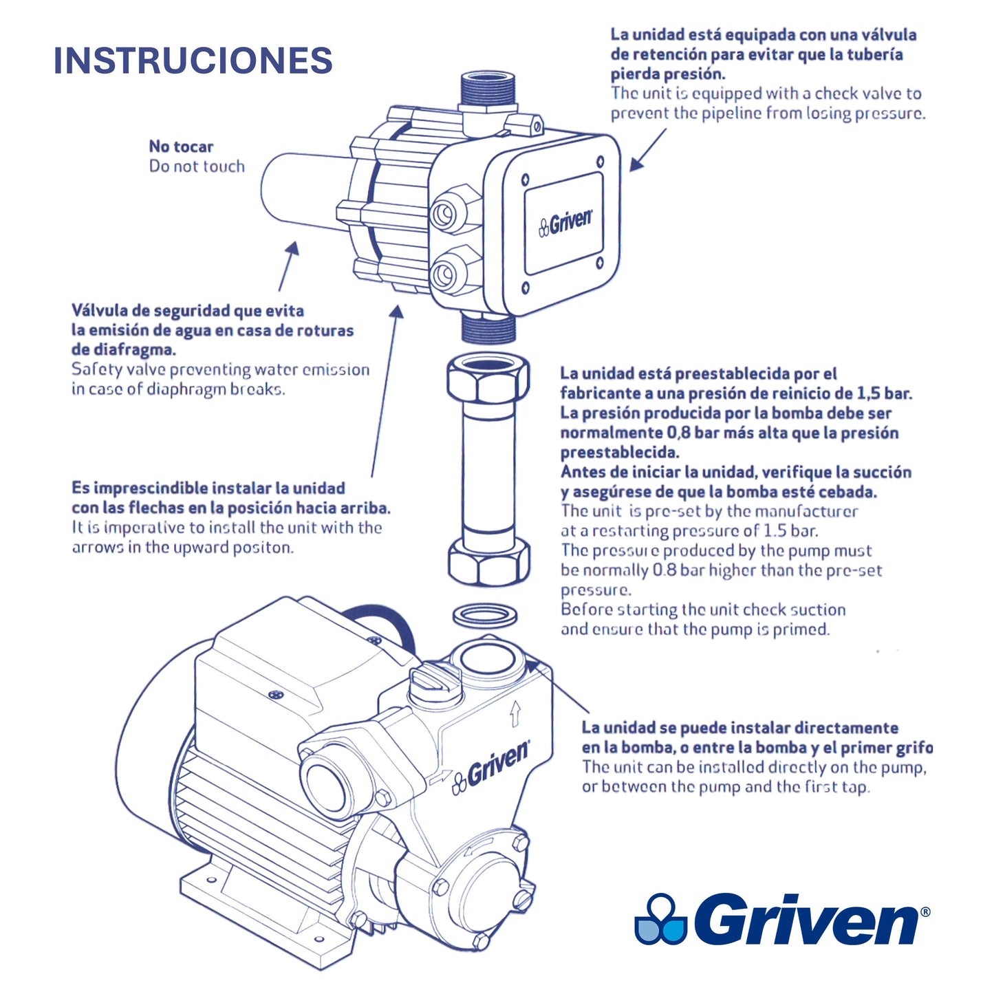 PressControl Control Automático Para Bomba De Agua Griven