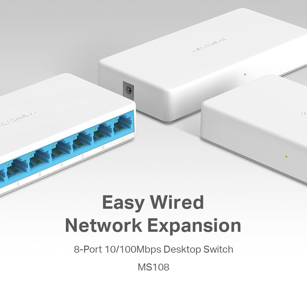 Switch Desktop 8 Puertos 10/100 Mbps RJ-45 MS108 Mercusys