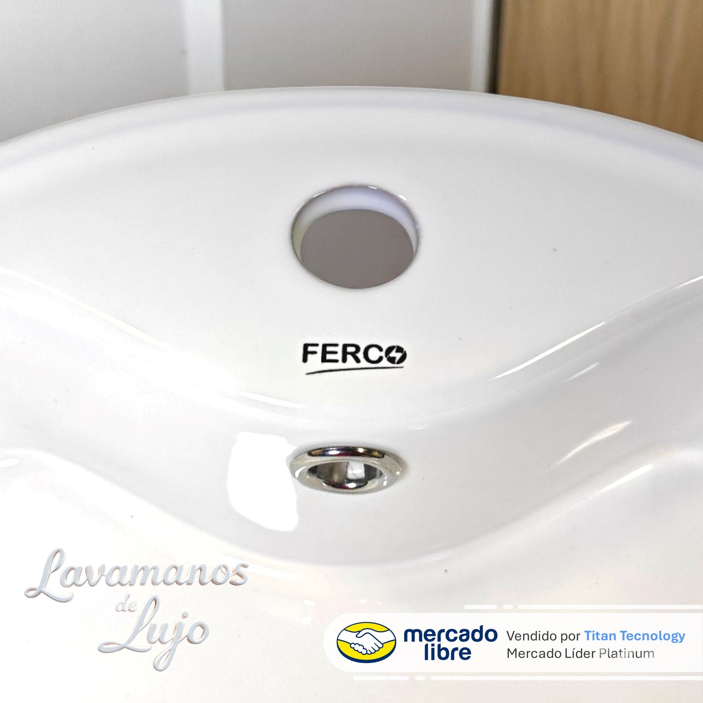 Lavamanos Moderno FERCO Circular Para Sobreponer 46x46cm