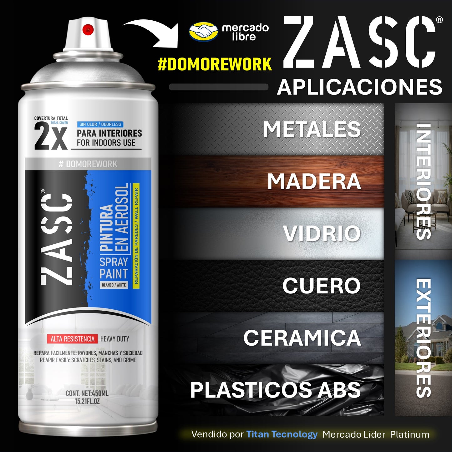 Pintura En Spray / Aerosol Zasc Blanca Reparadora (sin-olor) 400ml