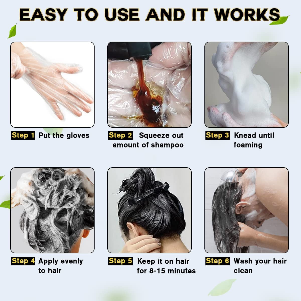 Shampoo Cubre Canas Meidu Tinte 3 En 1 Color