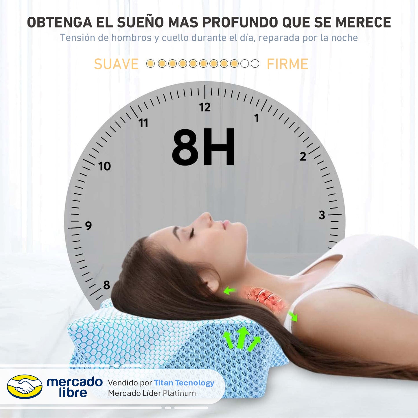 Almohada / Memory Foam Cervical Ortopédica Premium - 64x35cm