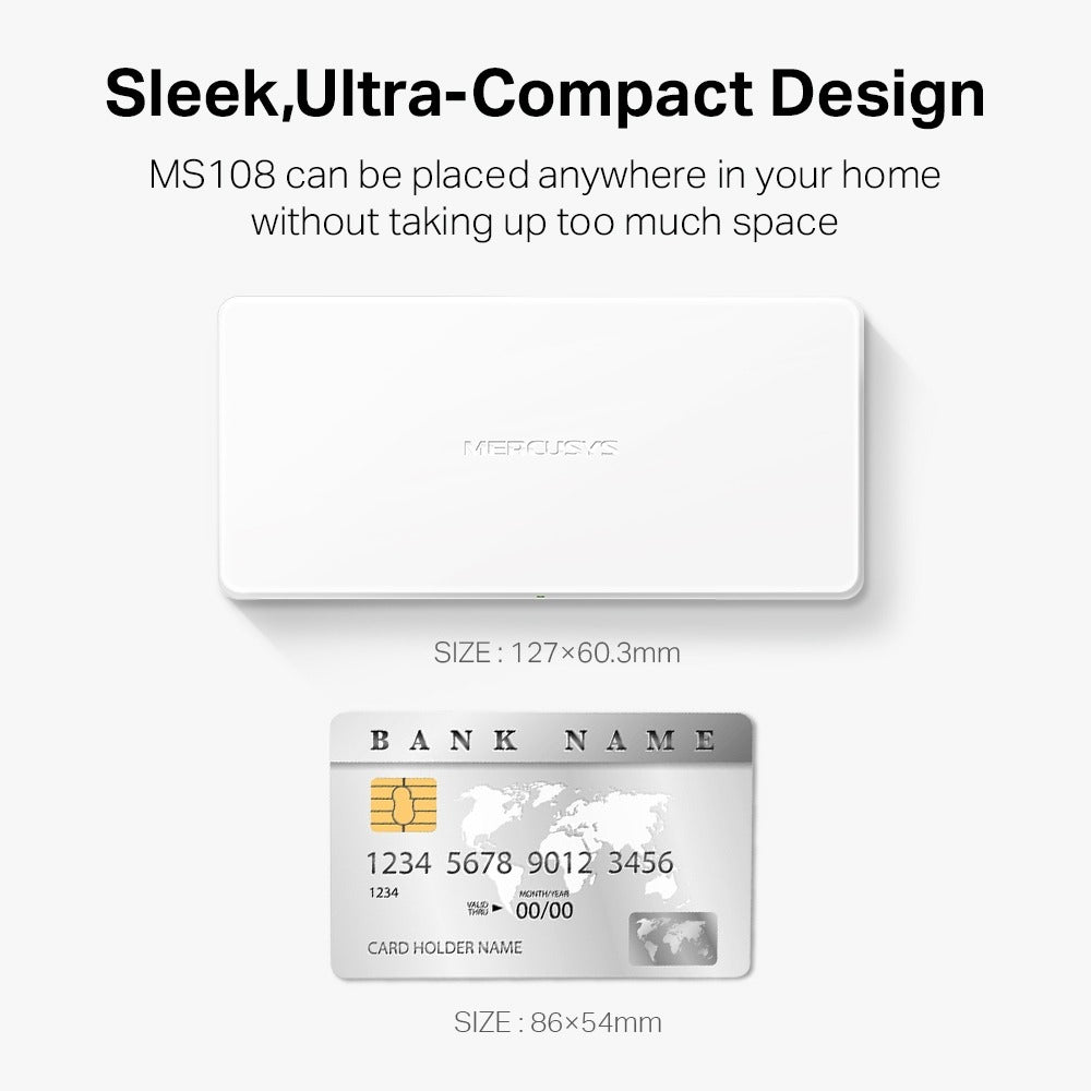 Switch Desktop 8 Puertos 10/100 Mbps RJ-45 MS108 Mercusys