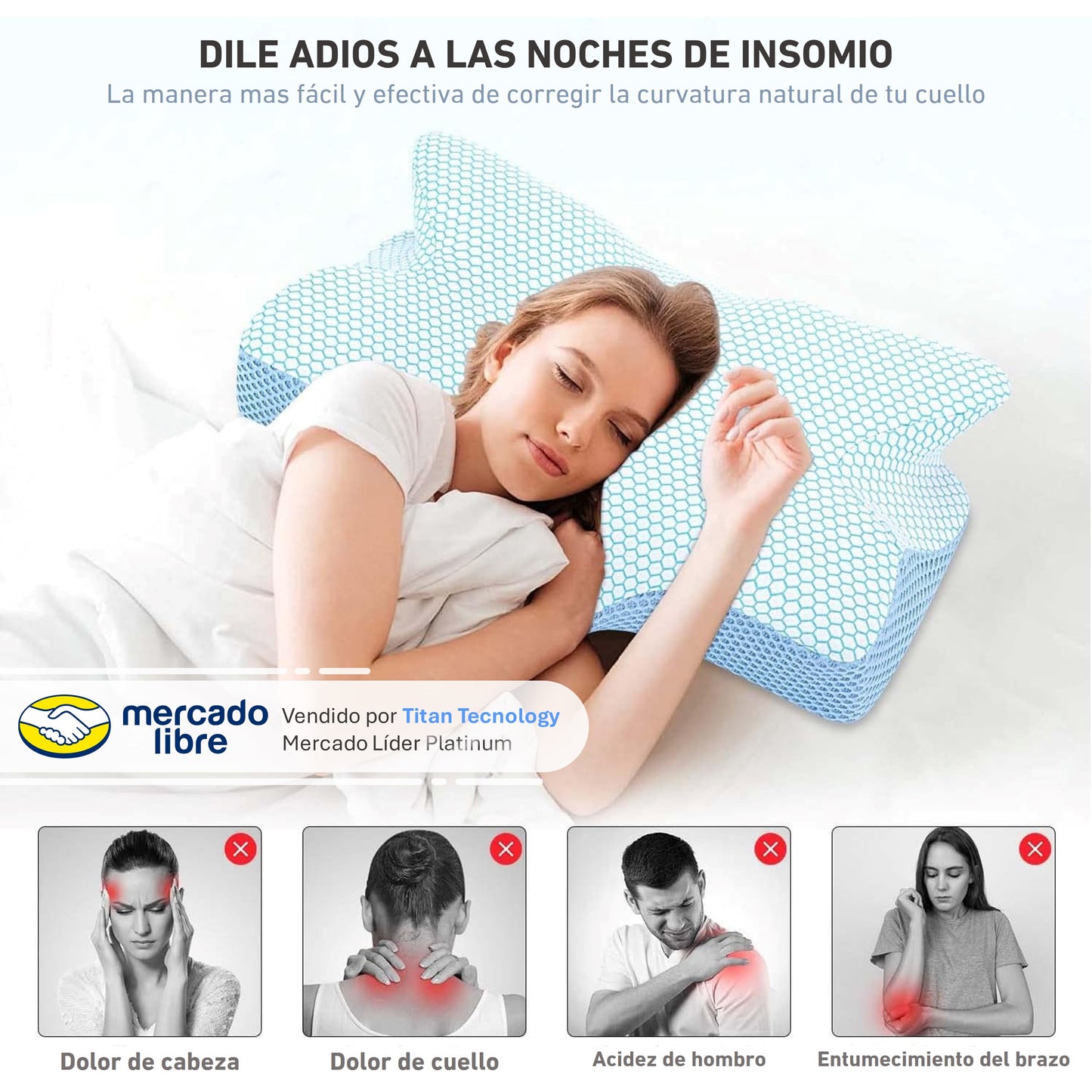 Almohada / Memory Foam Cervical Ortopédica Premium - 64x35cm