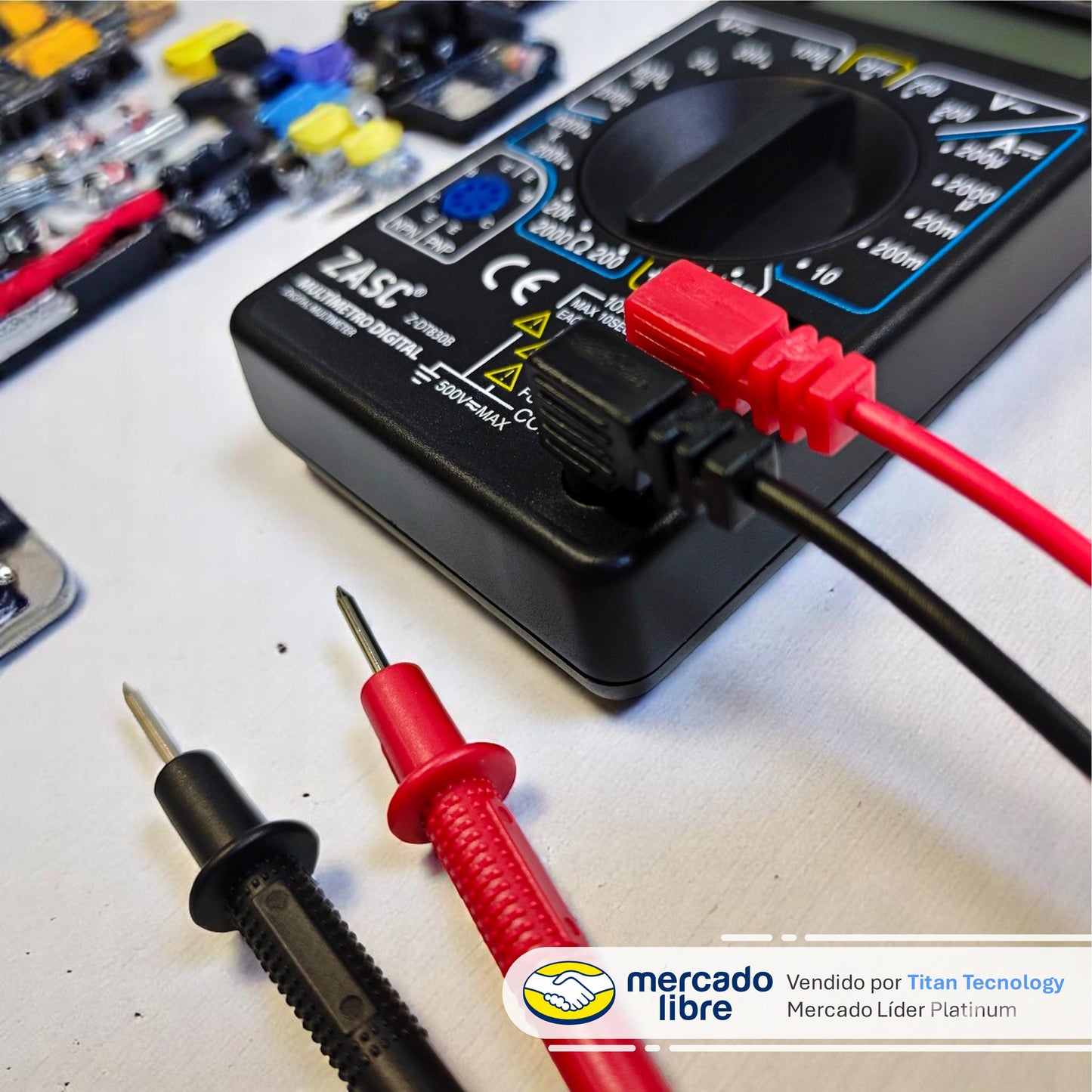 Tester / Multímetro Digital Zasc AC/DC 750v Cat-II + Batería 9v
