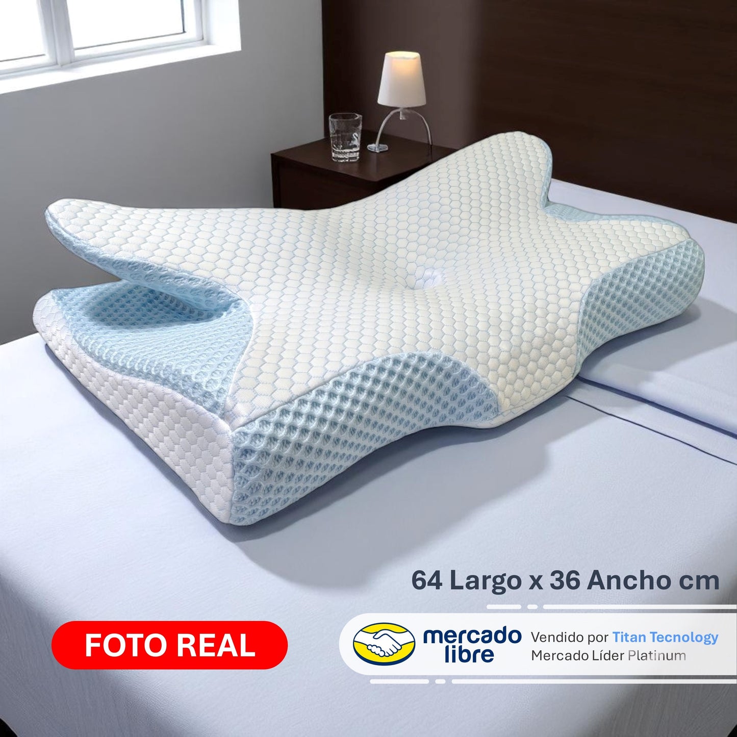 Almohada / Memory Foam Cervical Ortopédica Premium - 64x35cm