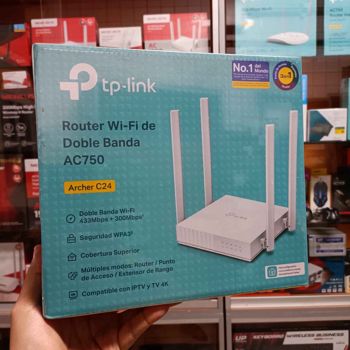 Router Wifi Archer C24 Dual Band AC750 Multimodo 3 en 1