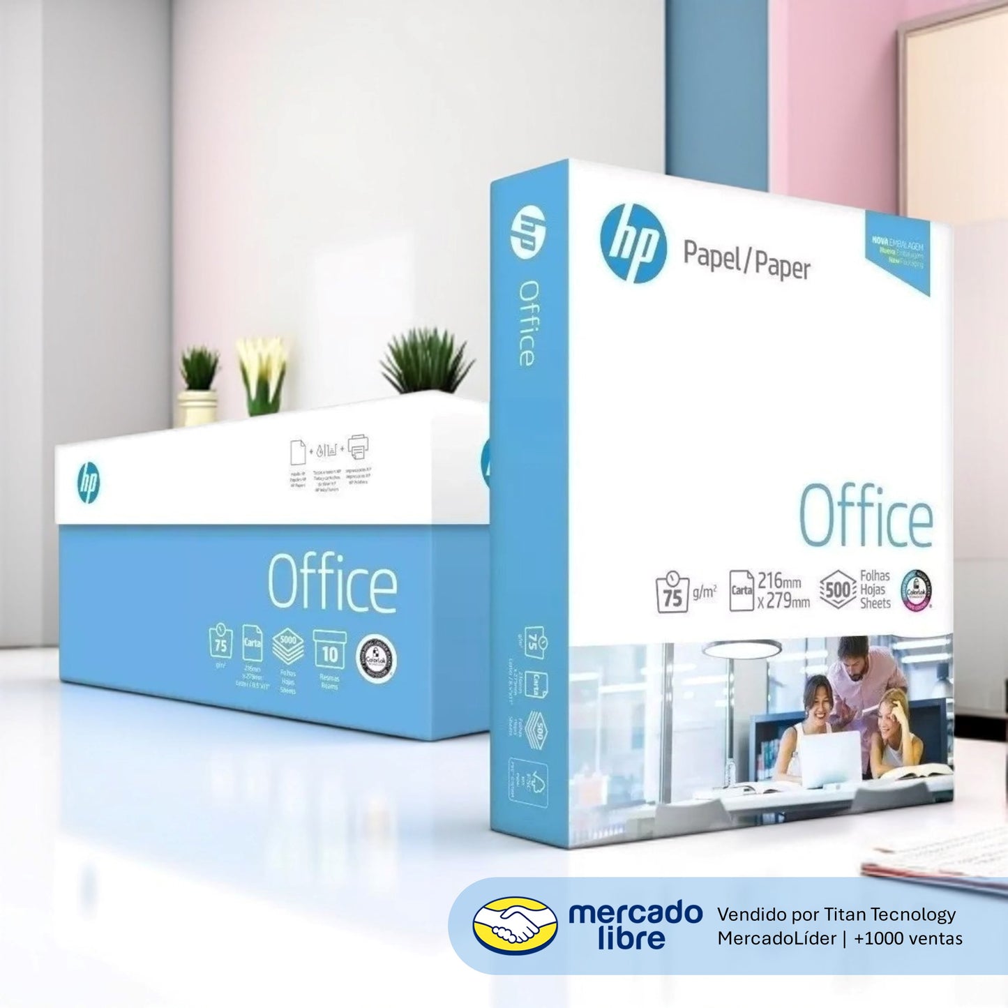 Resma De Papel Bond Carta HP De 500 Hojas / 216x279mm