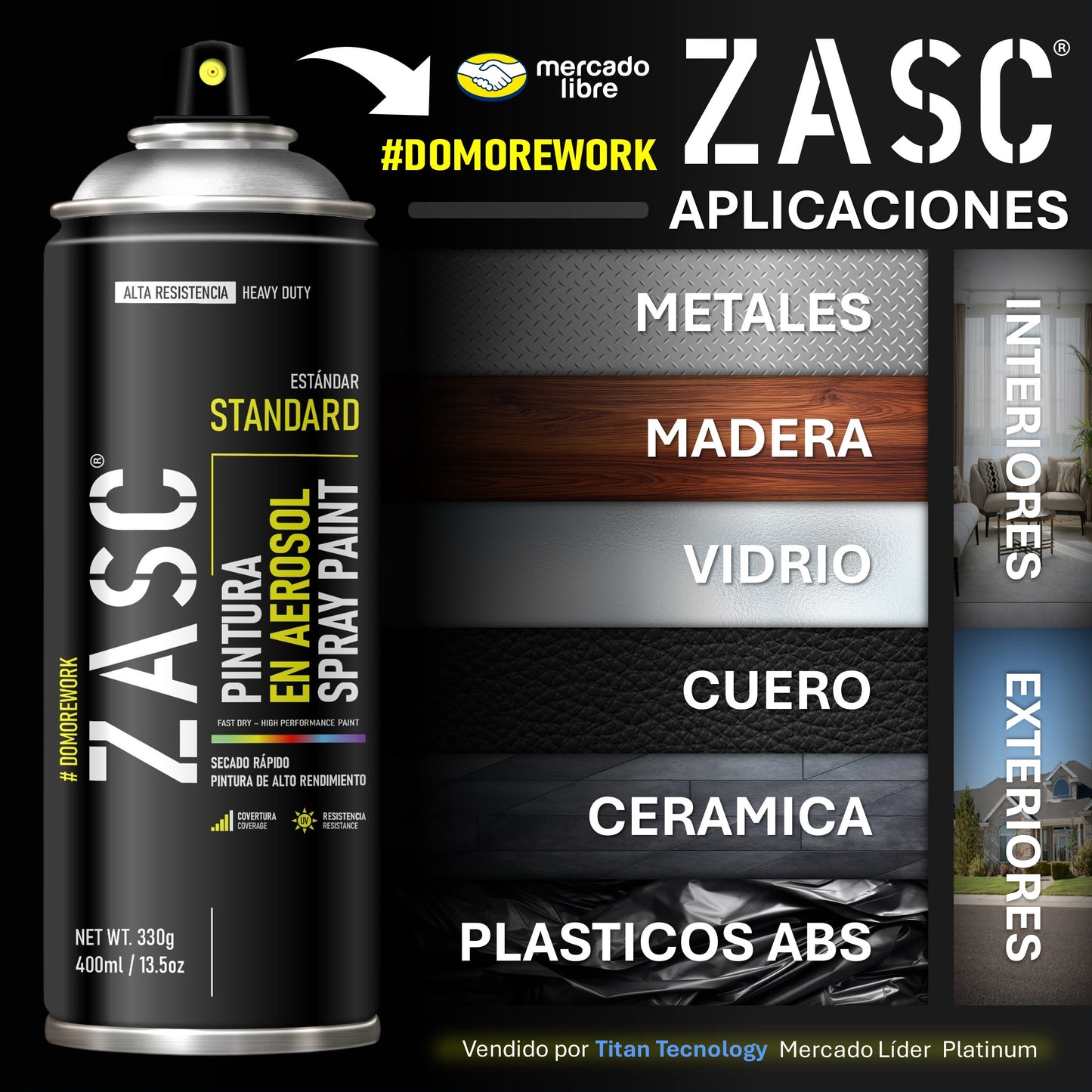 Pintura En Spray / Aerosol Zasc Colores Estándar 400ml