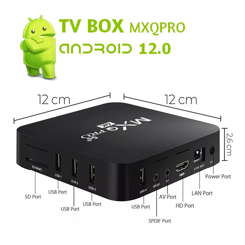 Tv Box Android 4K MxQpro - Wi-fi 2.4G/5G