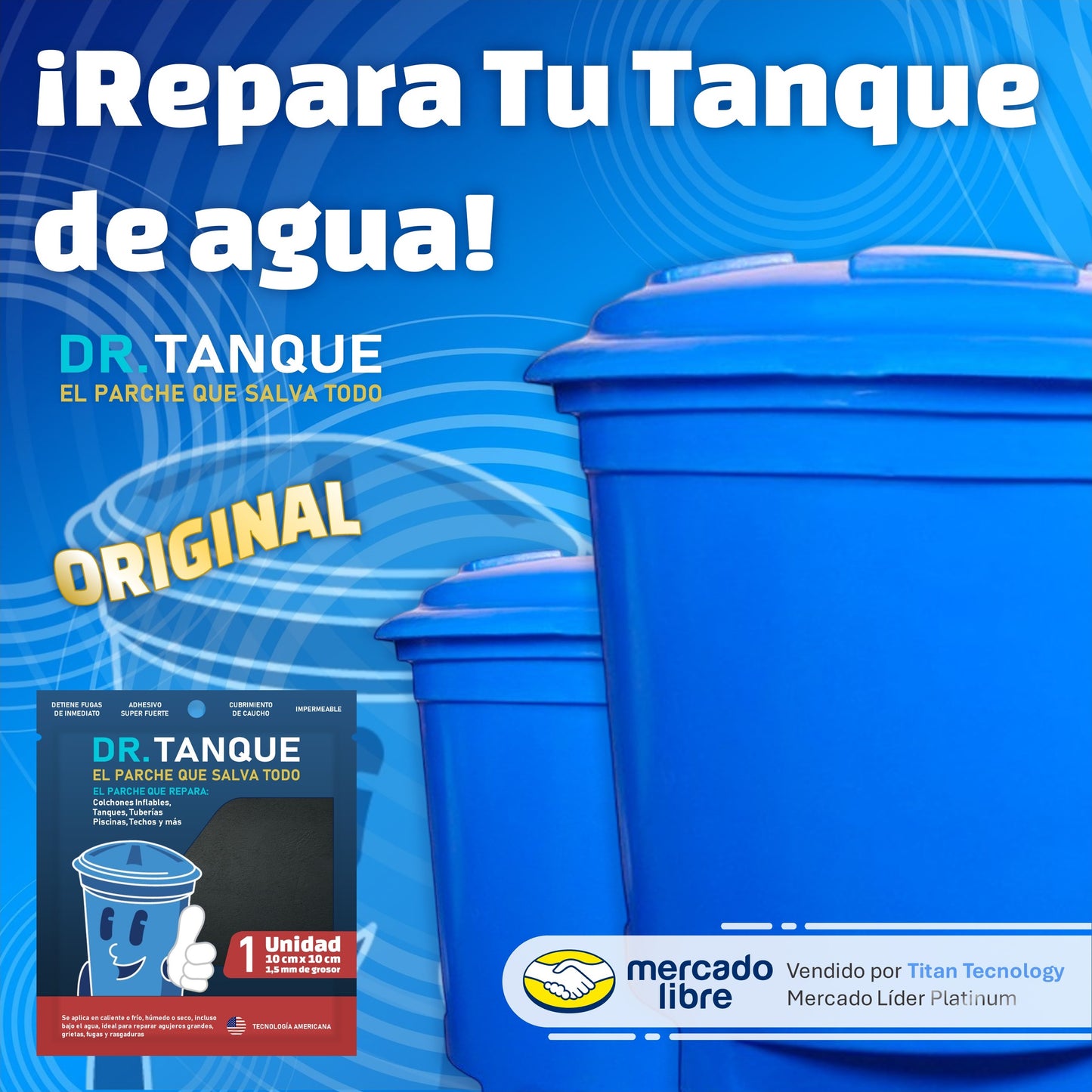 Parche Autoadhesivo para Tanques / Piscinas / Tuberías / Colchones