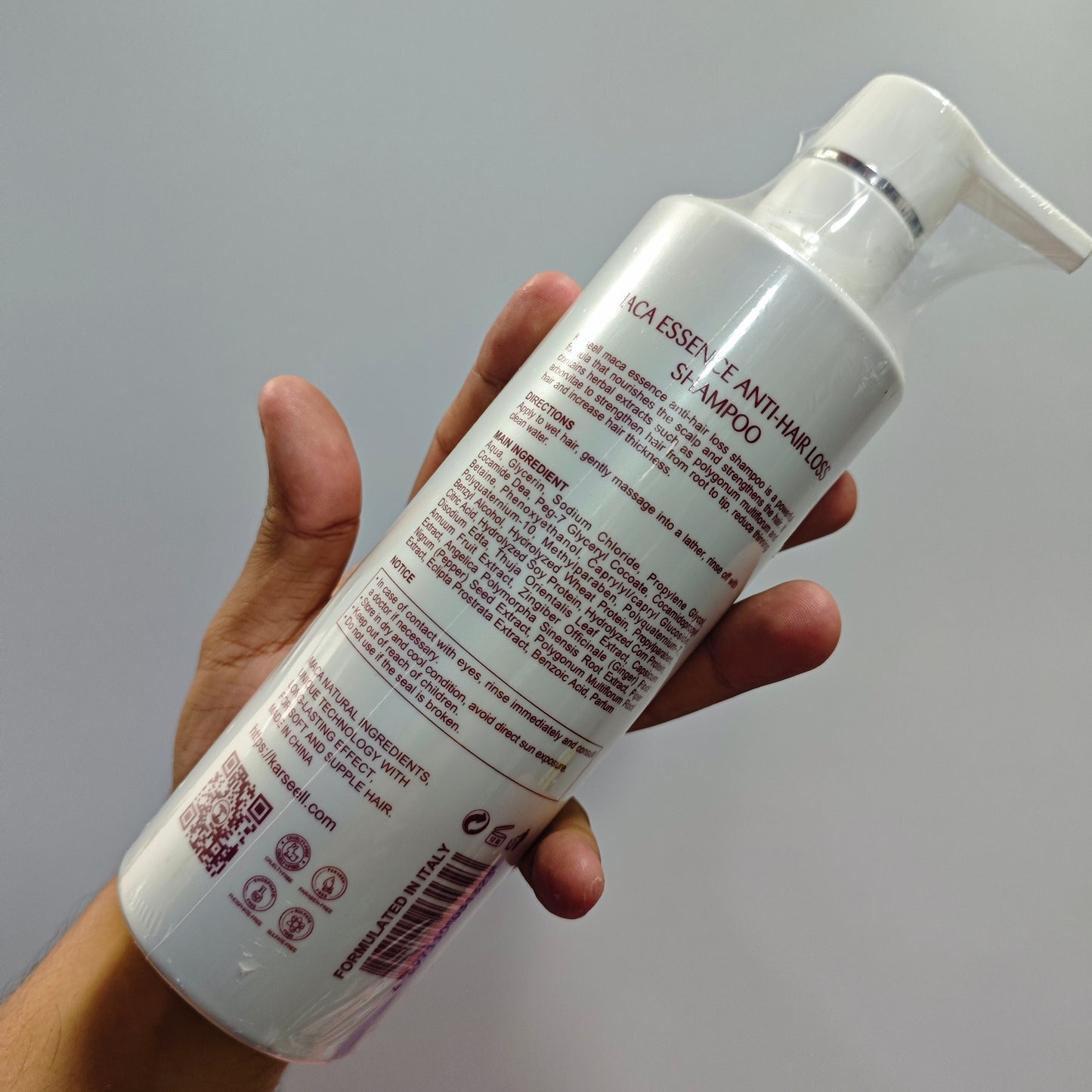 Karseell Shampoo Hidratante 500 ml Plantas Herbales Maca Original