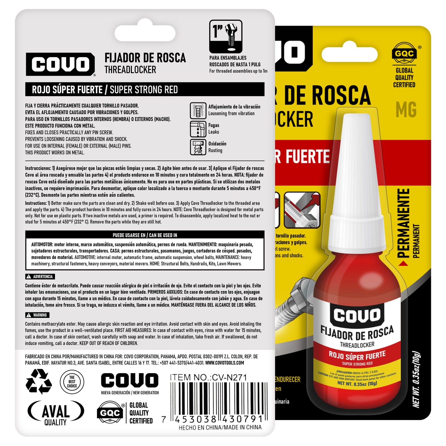 Fijador De Rosca Trabarosca Azul / Rojo - 0.35oz (10g)
