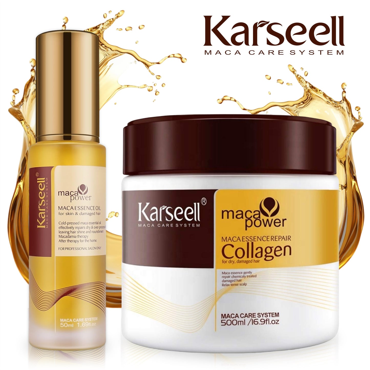 Combo X2 Karseell Mascarilla 500 Ml + Aceite 50 Ml Originales
