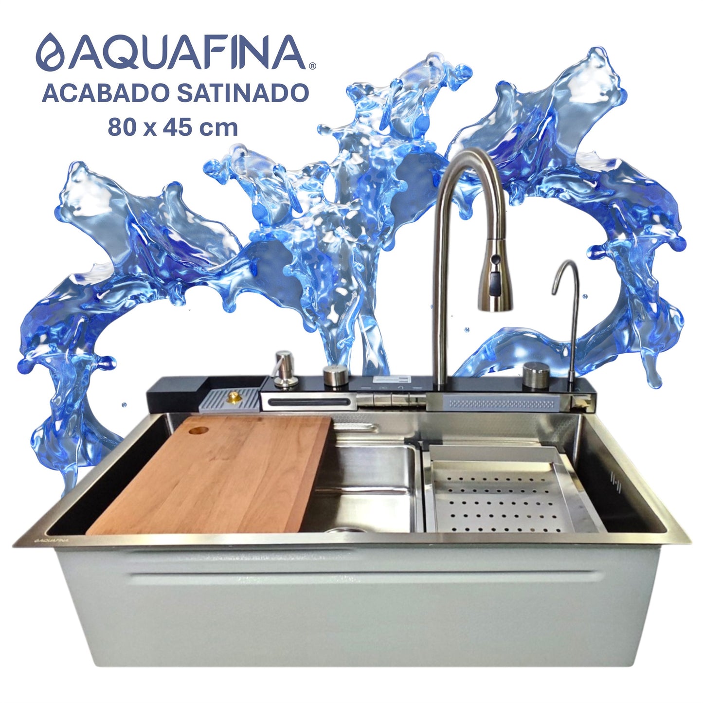 Fregadero / Lavaplatos Grande Aquafina Empotrable 80x45cm