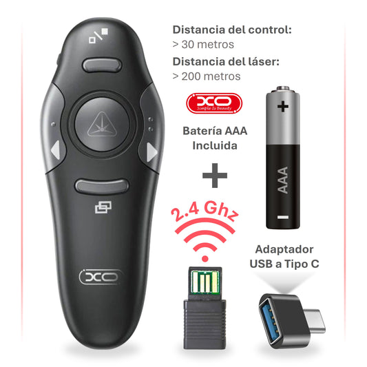 Presentador XO / Apuntador Inalámbrico / Puntero Láser USB