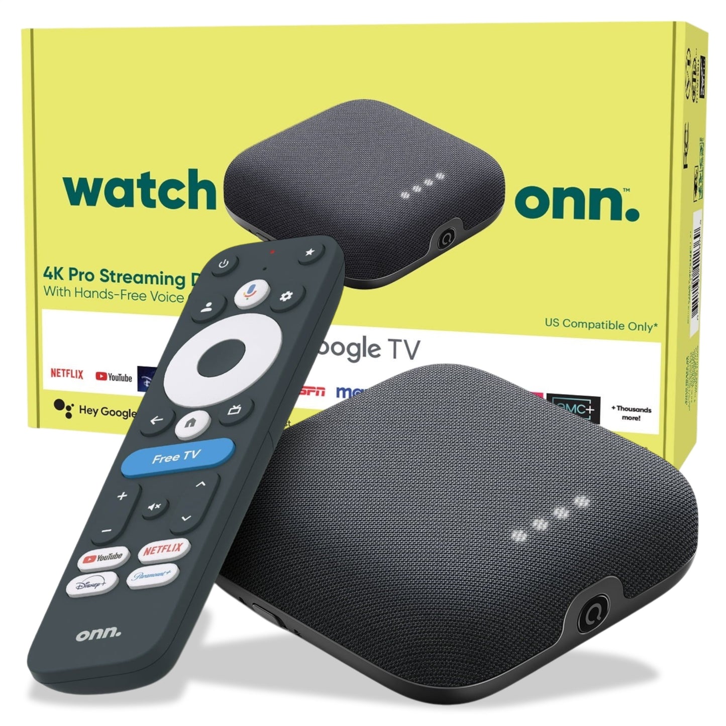 Onn 4k Pro Chromecast Google Android Tv 3gb Ram / 32gb Rom