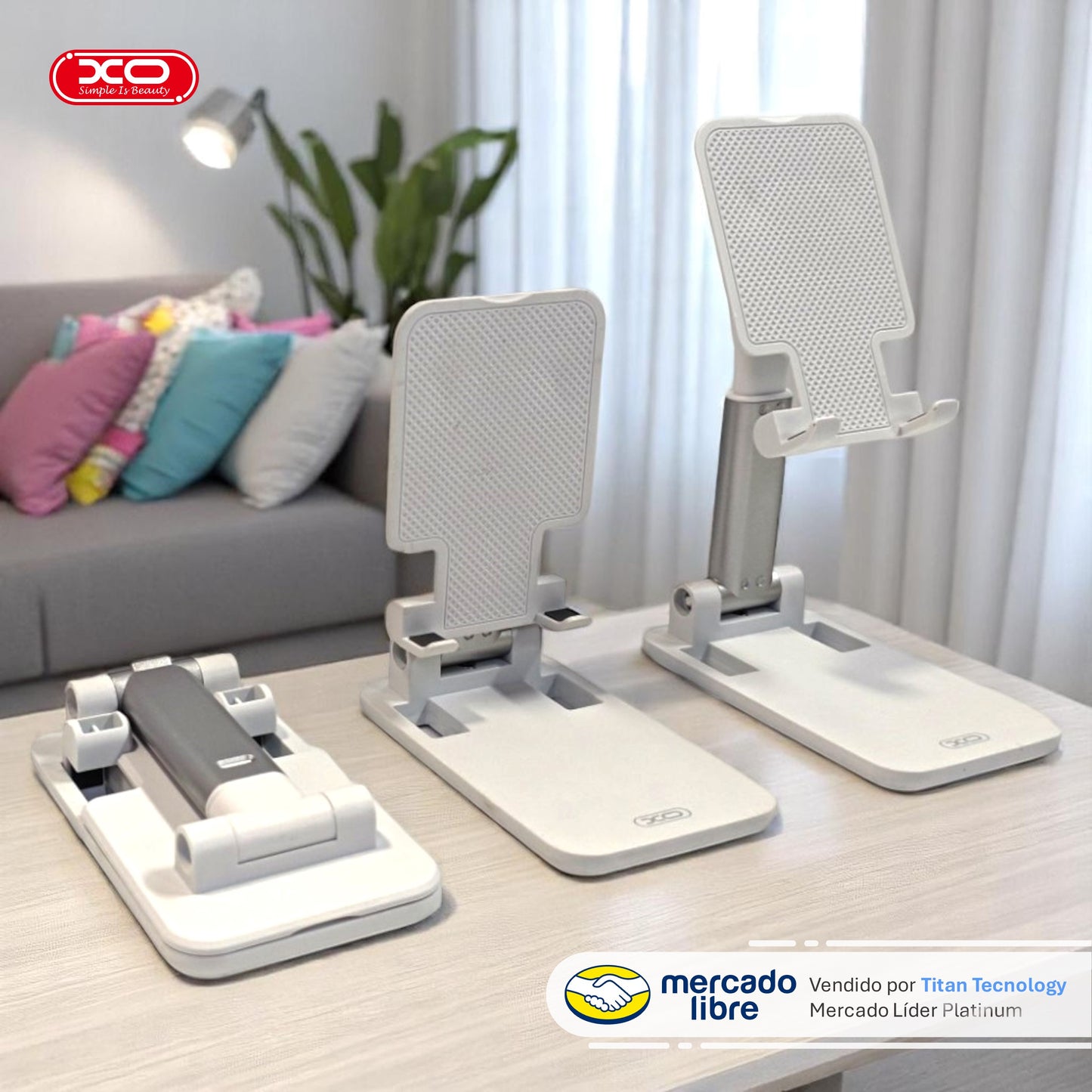 Base / Soporte Ajustable Universal XO para celular o tablet