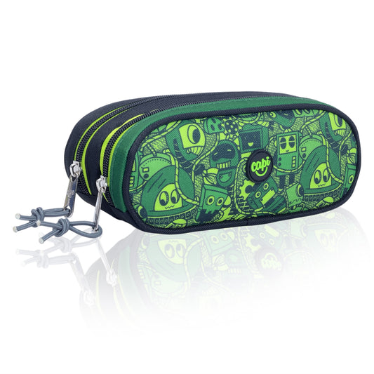 Cartuchera / Estuche Capi Ovalado Doble Cierre Green Doodle