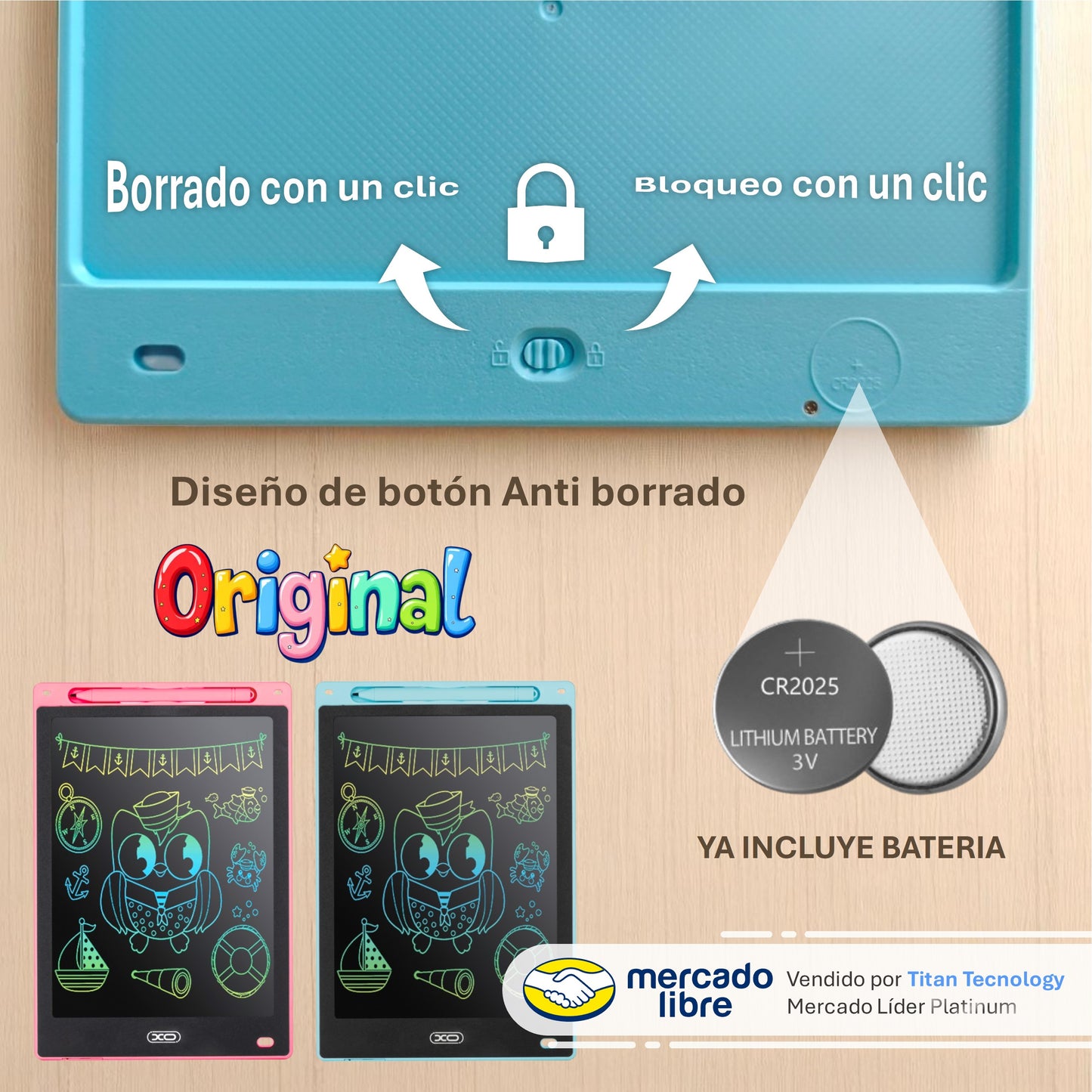 Tableta De Dibujo & Escritura XO LCD/ Pizarra Mágica 10" Pulgadas