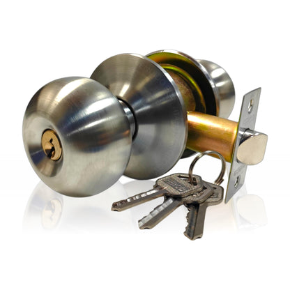 Cerradura De Pomo de Acero Inoxidable Ferco (+3 Llaves)