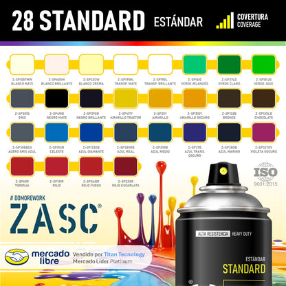 Pintura En Spray / Aerosol Zasc Colores Estándar 400ml