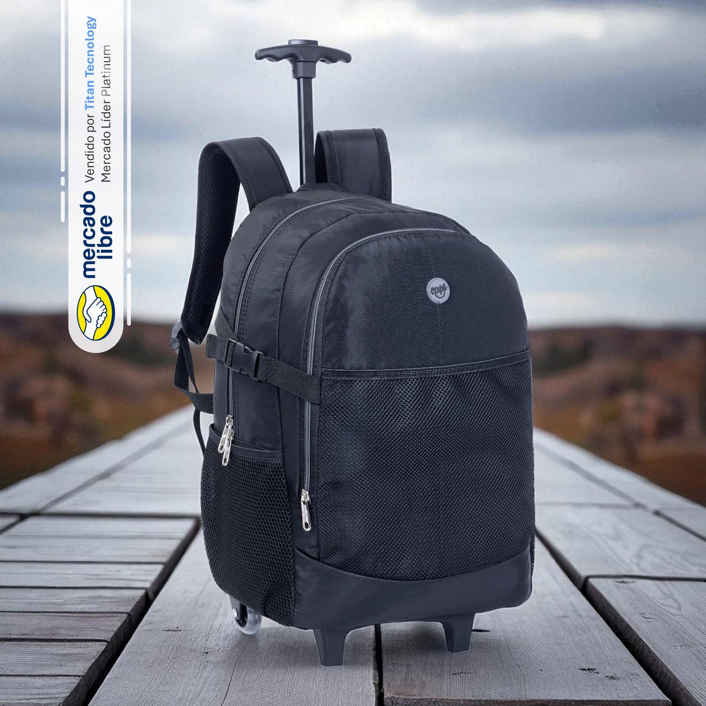 Bolso / Morral Con Ruedas Capi Happy Classic Black (L)