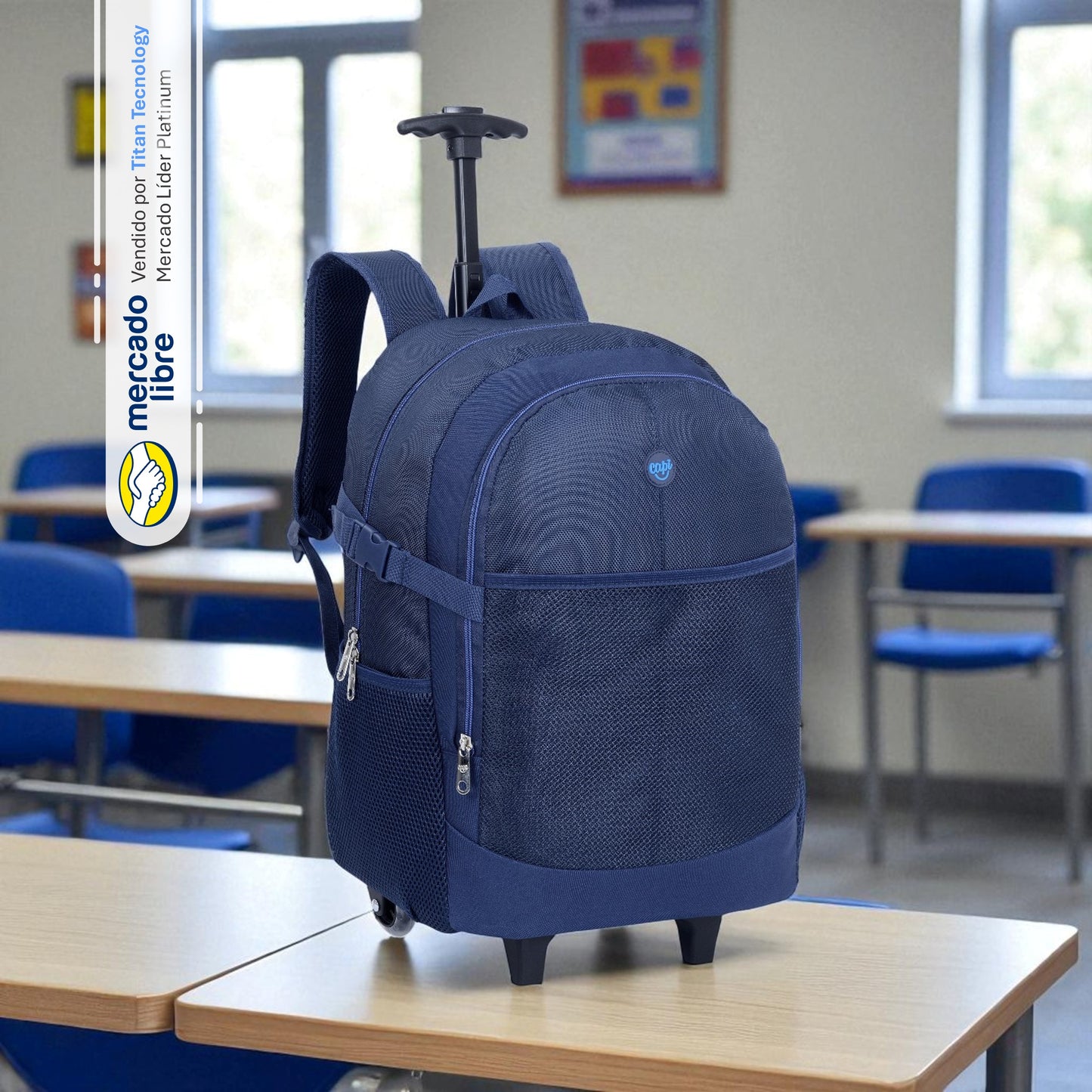 Bolso / Morral Con Ruedas Capi Happy Classic Blue (L)