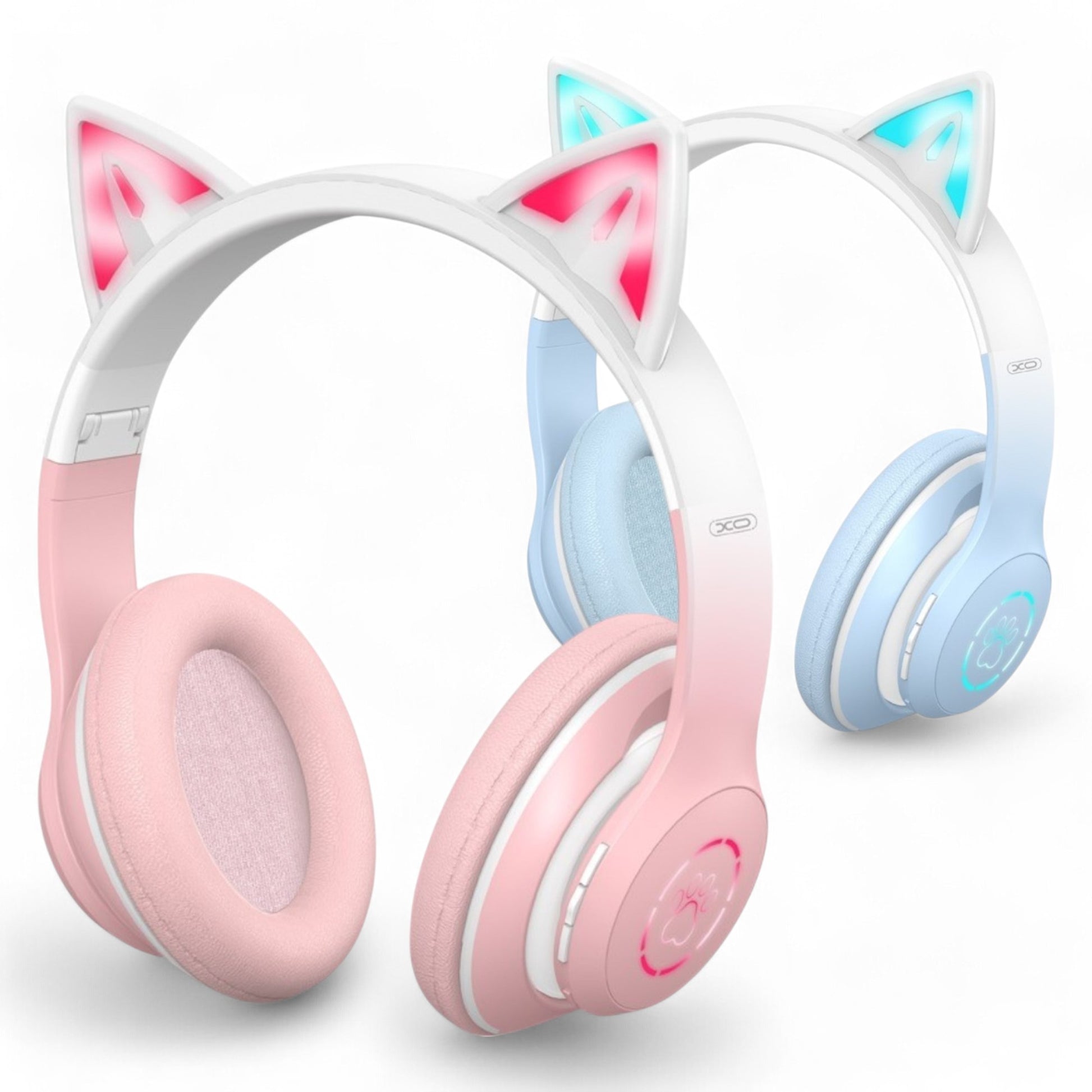 Audífonos LED Inalámbricos Oreja De Gato XO-BE38 Azul