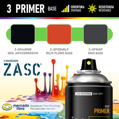 Pintura En Spray / Aerosol Zasc - Fondo Anticorrosivo 400ml