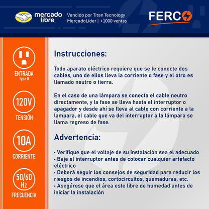 Interruptor / Apagador Ferco Luminiscente Negro 120v / 10a