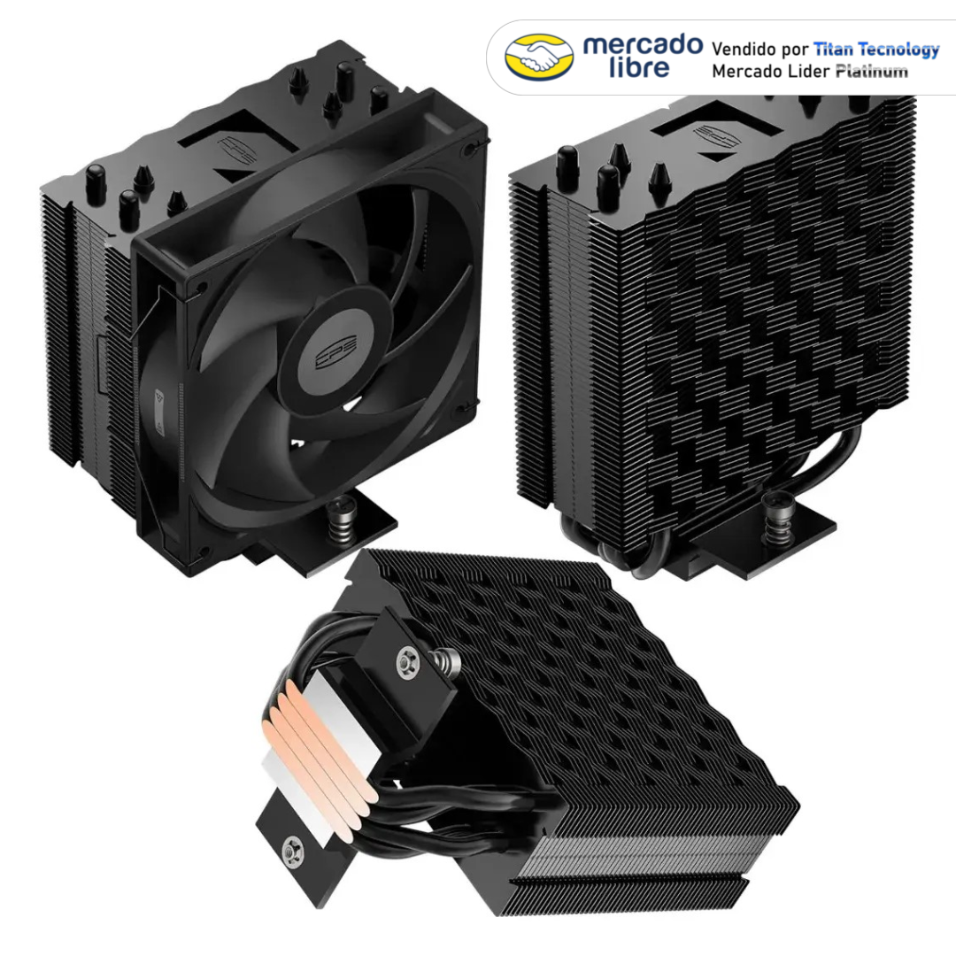 Fan Cooler Disipador 4 Tubos De Calor Intel Amd Rt400 Negro