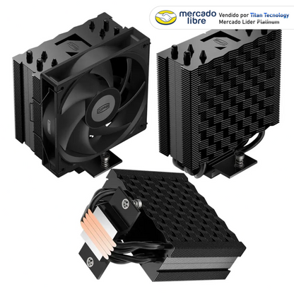 Fan Cooler Disipador 4 Tubos De Calor Intel Amd Rt400 Negro
