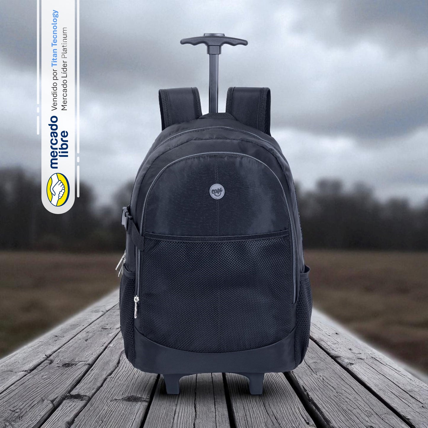 Bolso / Morral Con Ruedas Capi Happy Classic Black (L)