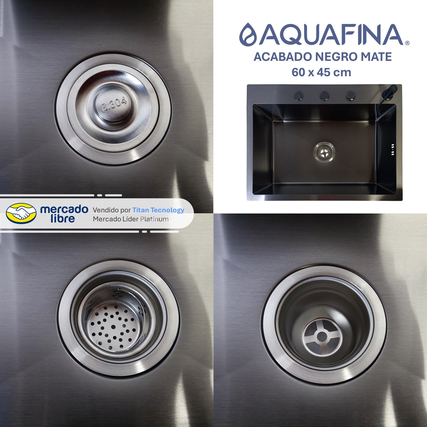 Fregadero / Lavaplatos Pequeño Aquafina Empotrable 60x45cm