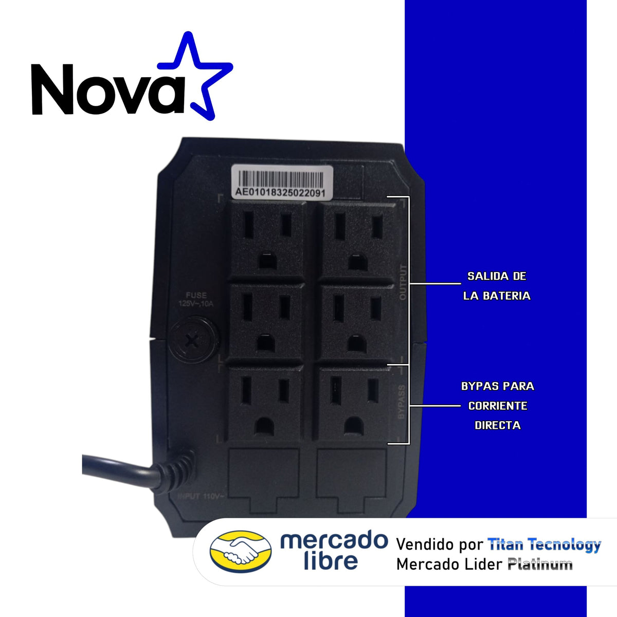 Ups Nova 600va 360w Up-635 6 Tomas