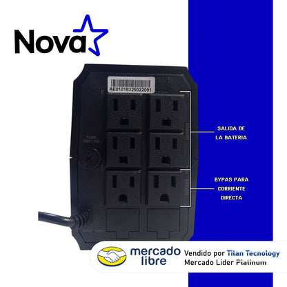 Ups Nova 600va 360w Up-635 6 Tomas