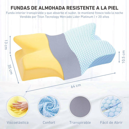 Almohada / Memory Foam Cervical Ortopédica Premium - 64x35cm
