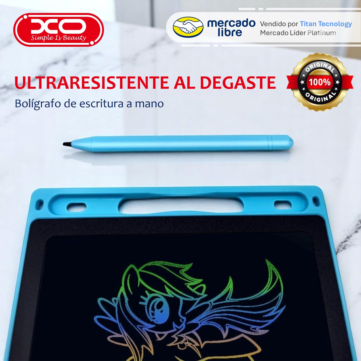 Tableta De Dibujo & Escritura XO LCD/ Pizarra Mágica 10" Pulgadas