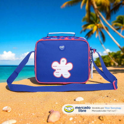 Combo Morral + Cartuchera + Lonchera Capi Kids Stitch Flower Disney (S)