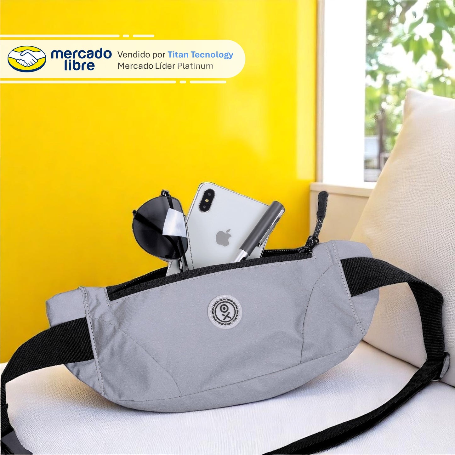 Koala / Cangurera Exodus Gravity Slim con tela "Reflectiva"