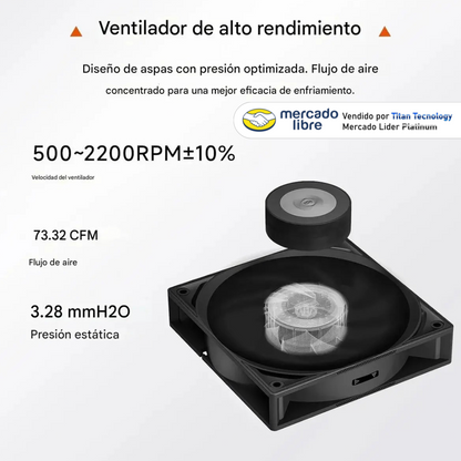 Fan Cooler Disipador 4 Tubos De Calor Intel Amd Rt400 Negro