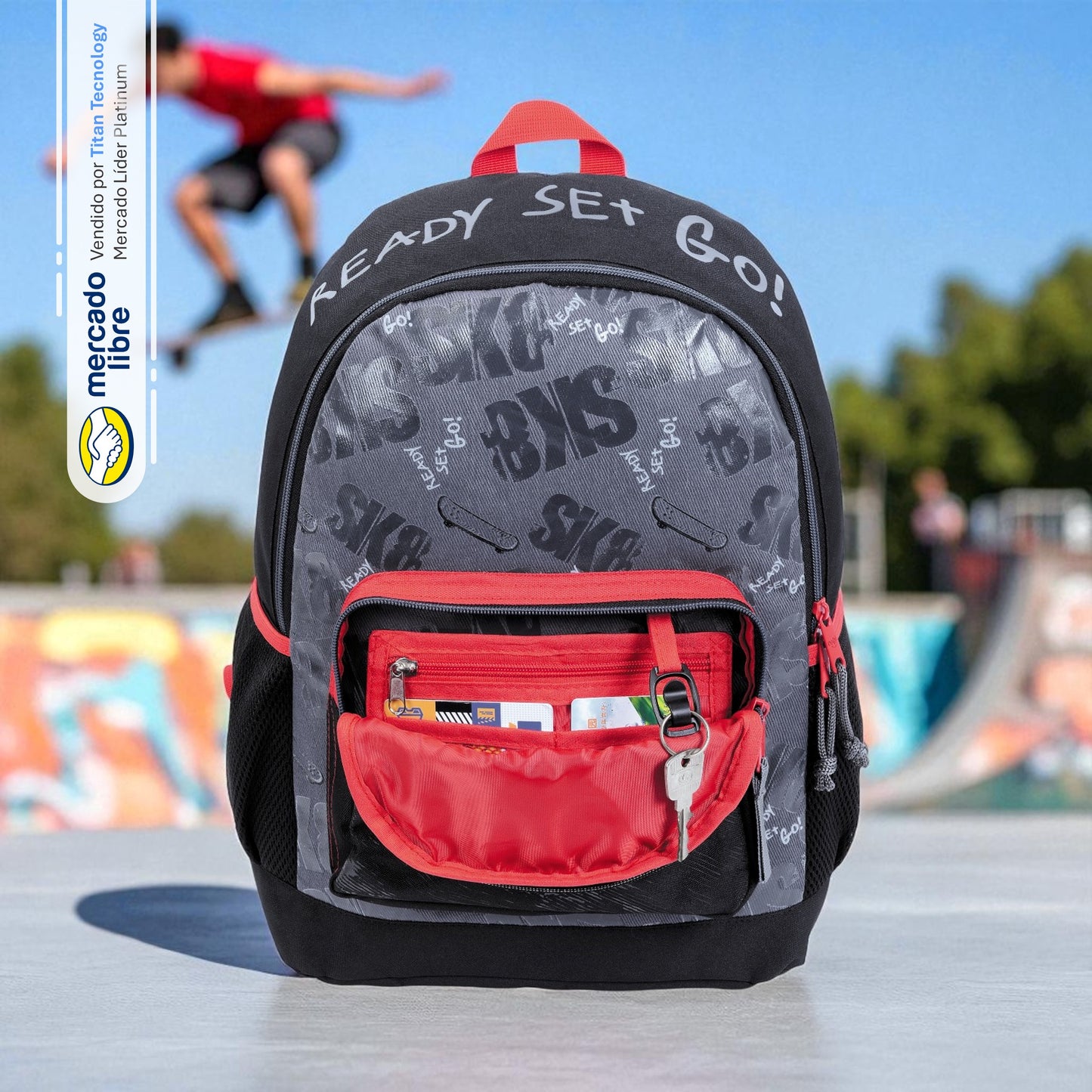 Bolso / Morral Grande Capi Joy Skateboard Sk8 Colección 2025 (M)