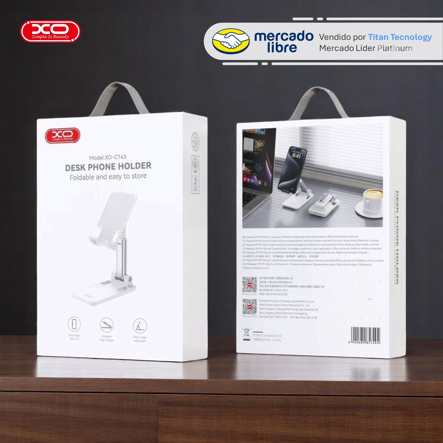 Base / Soporte Ajustable Universal XO para celular o tablet
